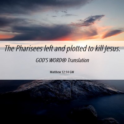 Picture 06 - Matthew 12:14 GW - The Pharisees left and plotted to kill - Bible Verse Picture
