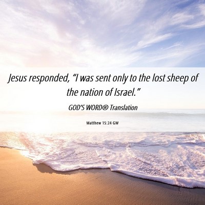 Picture 06 - Matthew 15:24 GW - Jesus responded, “I was sent only to the lost - Bible Verse Picture