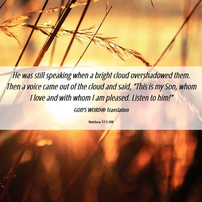 Picture 06 - Matthew 17:5 GW - He was still speaking when a bright cloud - Bible Verse Picture