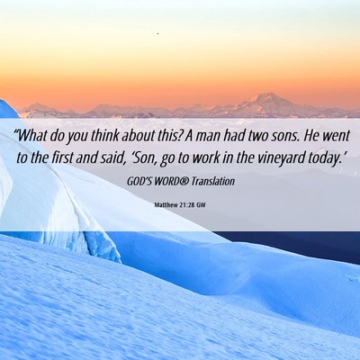 Picture 06 - Matthew 21:28 GW - “What do you think about this? A man had two - Bible Verse Picture