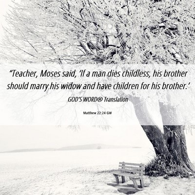 Picture 06 - Matthew 22:24 GW - “Teacher, Moses said, ‘If a man dies - Bible Verse Picture