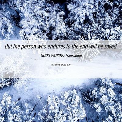 Picture 06 - Matthew 24:13 GW - But the person who endures to the end will be - Bible Verse Picture