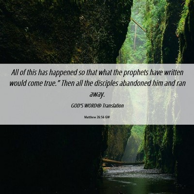 Picture 06 - Matthew 26:56 GW - All of this has happened so that what the - Bible Verse Picture