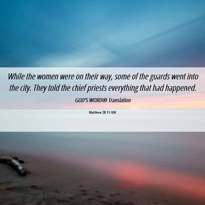 Picture 06 - Matthew 28:11 GW - While the women were on their way, some of the - Bible Verse Picture