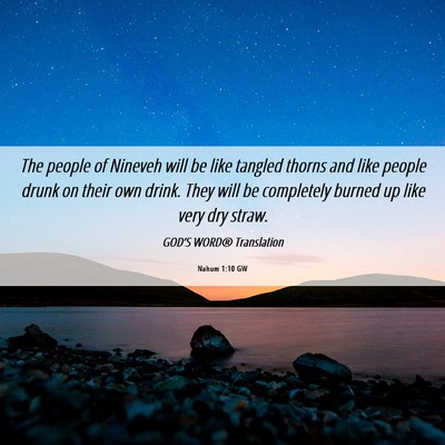 Picture 06 - Nahum 1:10 GW - The people of Nineveh will be like tangled thorns - Bible Verse Picture