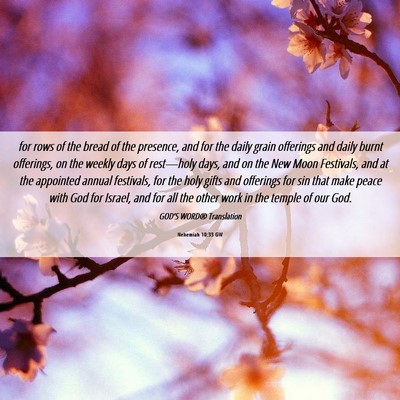 Picture 06 - Nehemiah 10:33 GW - for rows of the bread of the presence, and for - Bible Verse Picture