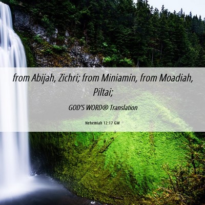 Picture 06 - Nehemiah 12:17 GW - from Abijah, Zichri; from Miniamin, from Moadiah, - Bible Verse Picture