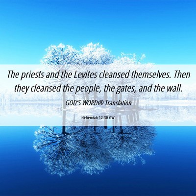 Picture 06 - Nehemiah 12:30 GW - The priests and the Levites cleansed themselves. - Bible Verse Picture