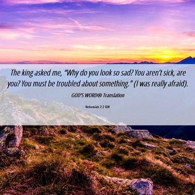 Picture 06 - Nehemiah 2:2 GW - The king asked me, “Why do you look so sad? You - Bible Verse Picture