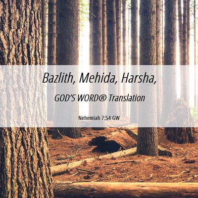 Picture 06 - Nehemiah 7:54 GW - Bazlith, Mehida, - Bible Verse Picture