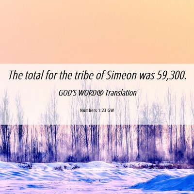 Picture 06 - Numbers 1:23 GW - The total for the tribe of Simeon was - Bible Verse Picture