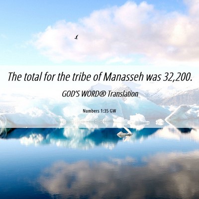 Picture 06 - Numbers 1:35 GW - The total for the tribe of Manasseh was - Bible Verse Picture