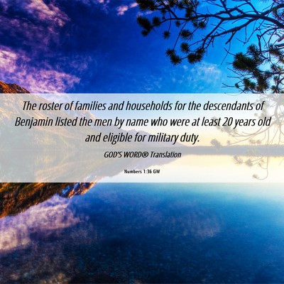 Picture 06 - Numbers 1:36 GW - The roster of families and households for the - Bible Verse Picture