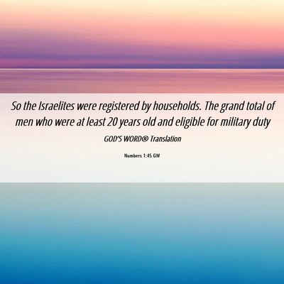 Picture 06 - Numbers 1:45 GW - So the Israelites were registered by households. - Bible Verse Picture