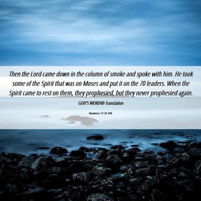 Picture 06 - Numbers 11:25 GW - Then the Lord came down in the column of smoke - Bible Verse Picture