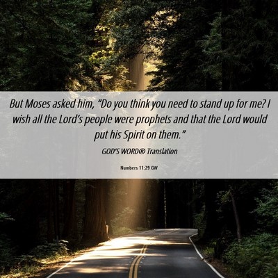 Picture 06 - Numbers 11:29 GW - But Moses asked him, “Do you think you need to - Bible Verse Picture