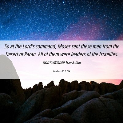 Picture 06 - Numbers 13:3 GW - So at the Lord’s command, Moses sent these men - Bible Verse Picture