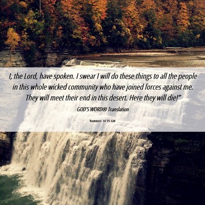 Picture 06 - Numbers 14:35 GW - I, the Lord, have spoken. I swear I will do these - Bible Verse Picture
