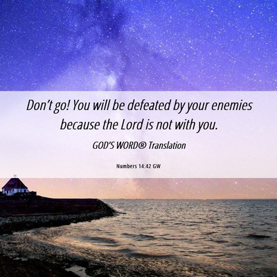 Picture 06 - Numbers 14:42 GW - Don’t go! You will be defeated by your enemies - Bible Verse Picture