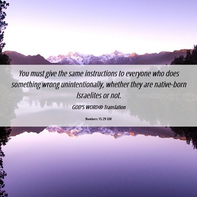 Picture 06 - Numbers 15:29 GW - You must give the same instructions to everyone - Bible Verse Picture