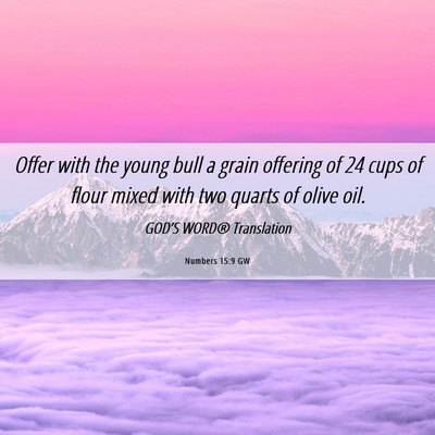 Picture 06 - Numbers 15:9 GW - Offer with the young bull a grain offering of 24 - Bible Verse Picture