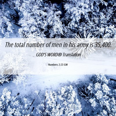 Picture 06 - Numbers 2:23 GW - The total number of men in his army is - Bible Verse Picture