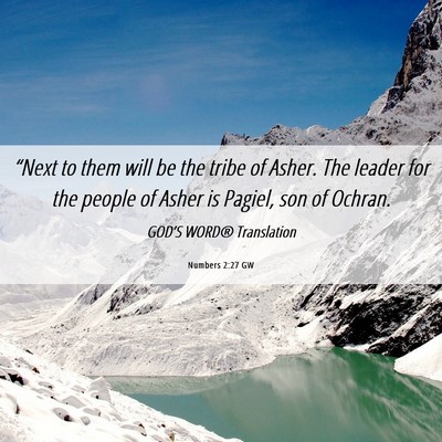 Picture 06 - Numbers 2:27 GW - “Next to them will be the tribe of Asher. The - Bible Verse Picture