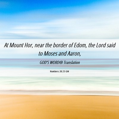 Picture 06 - Numbers 20:23 GW - At Mount Hor, near the border of Edom, the Lord - Bible Verse Picture