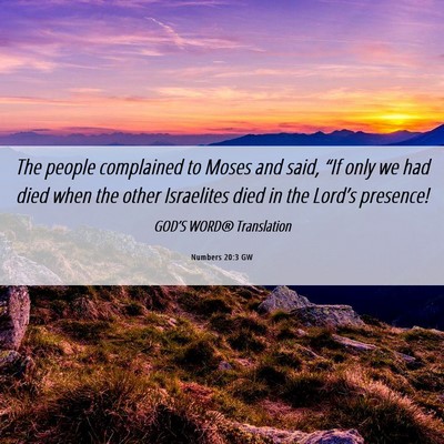 Picture 06 - Numbers 20:3 GW - The people complained to Moses and said, “If - Bible Verse Picture