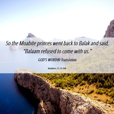 Picture 06 - Numbers 22:14 GW - So the Moabite princes went back to Balak and - Bible Verse Picture