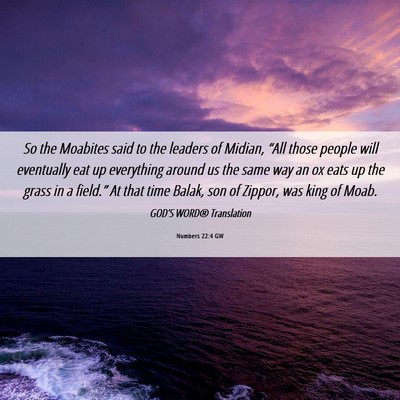 Picture 06 - Numbers 22:4 GW - So the Moabites said to the leaders of Midian, - Bible Verse Picture
