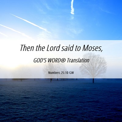 Picture 06 - Numbers 25:10 GW - Then the Lord said to - Bible Verse Picture