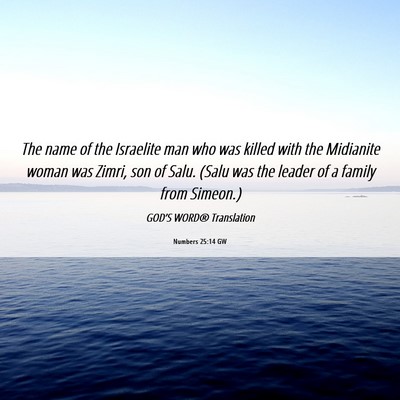 Picture 06 - Numbers 25:14 GW - The name of the Israelite man who was killed with - Bible Verse Picture