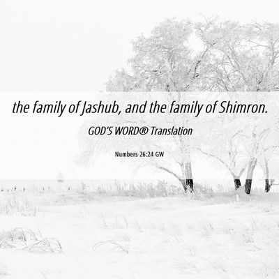 Picture 06 - Numbers 26:24 GW - the family of Jashub, and the family of - Bible Verse Picture