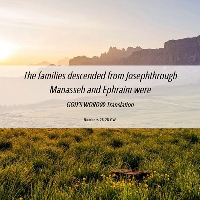 Picture 06 - Numbers 26:28 GW - The families descended from Josephthrough - Bible Verse Picture