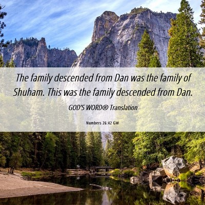 Picture 06 - Numbers 26:42 GW - The family descended from Dan was the family of - Bible Verse Picture
