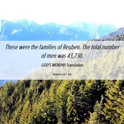 Picture 06 - Numbers 26:7 GW - These were the families of Reuben. The total - Bible Verse Picture