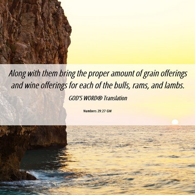 Picture 06 - Numbers 29:27 GW - Along with them bring the proper amount of grain - Bible Verse Picture