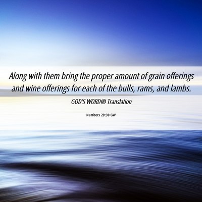 Picture 06 - Numbers 29:30 GW - Along with them bring the proper amount of grain - Bible Verse Picture