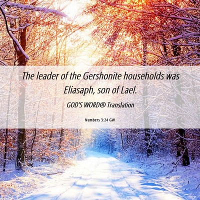 Picture 06 - Numbers 3:24 GW - The leader of the Gershonite households was - Bible Verse Picture