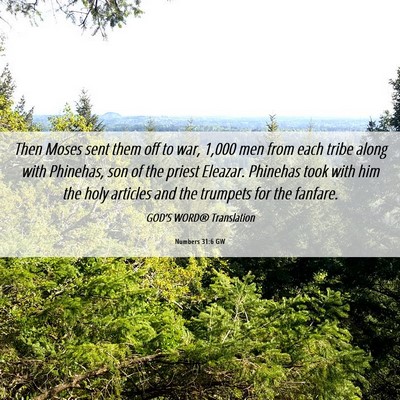 Picture 06 - Numbers 31:6 GW - Then Moses sent them off to war, 1,000 men from - Bible Verse Picture
