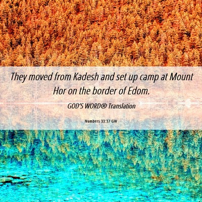 Picture 06 - Numbers 33:37 GW - They moved from Kadesh and set up camp at Mount - Bible Verse Picture