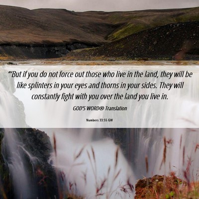 Picture 06 - Numbers 33:55 GW - “‘But if you do not force out those who live - Bible Verse Picture