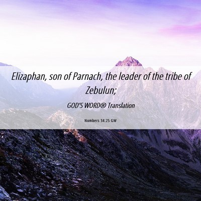 Picture 06 - Numbers 34:25 GW - Elizaphan, son of Parnach, the leader of the - Bible Verse Picture