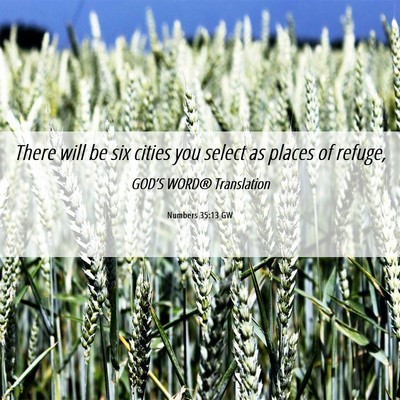 Picture 06 - Numbers 35:13 GW - There will be six cities you select as places of - Bible Verse Picture