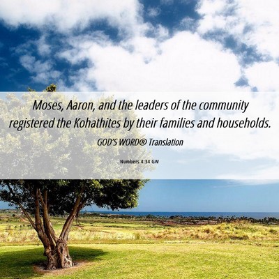 Picture 06 - Numbers 4:34 GW - Moses, Aaron, and the leaders of the community - Bible Verse Picture