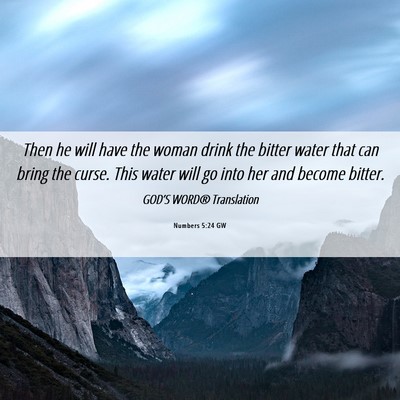 Picture 06 - Numbers 5:24 GW - Then he will have the woman drink the bitter - Bible Verse Picture