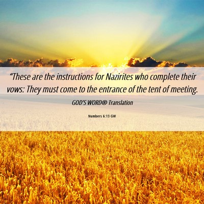 Picture 06 - Numbers 6:13 GW - “These are the instructions for Nazirites who - Bible Verse Picture