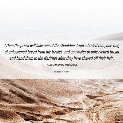 Picture 06 - Numbers 6:19 GW - “Then the priest will take one of the shoulders - Bible Verse Picture