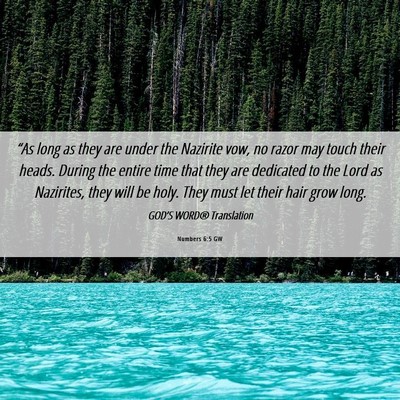 Picture 06 - Numbers 6:5 GW - “As long as they are under the Nazirite vow, no - Bible Verse Picture